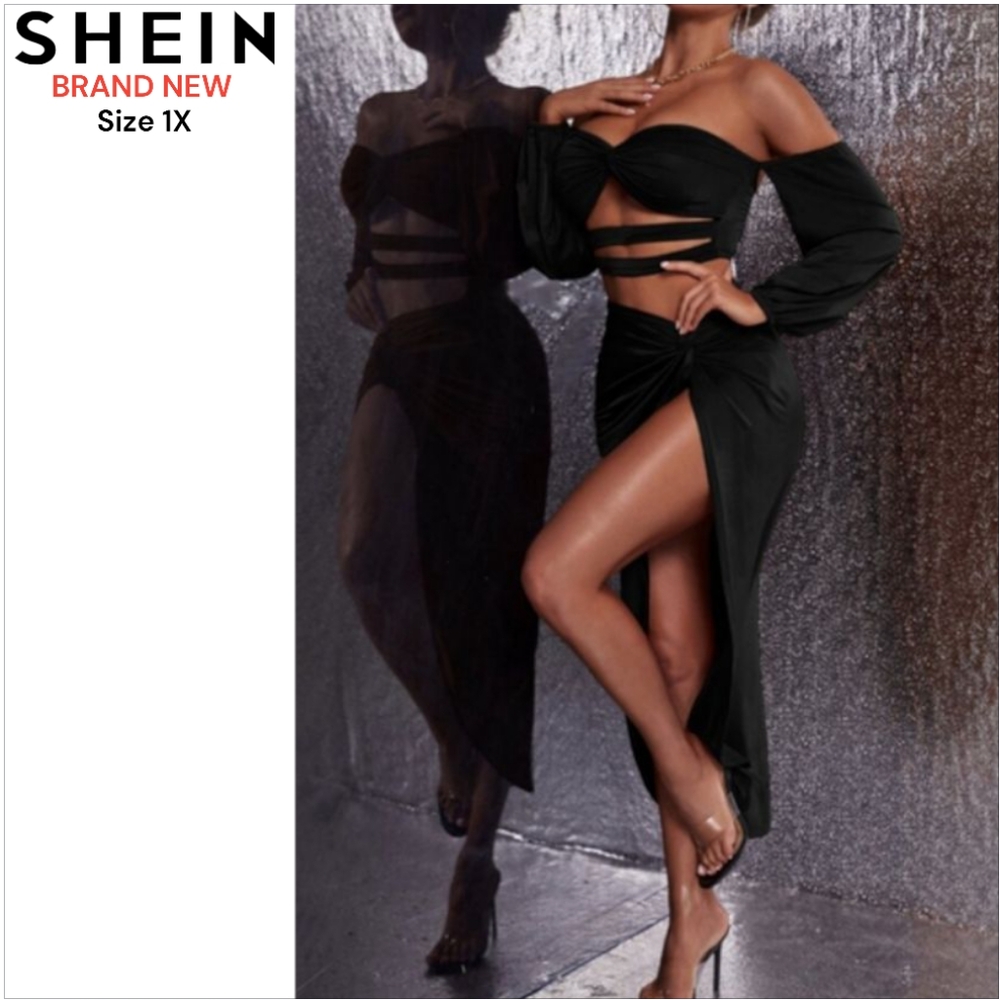 Shein SXY Crop Top & Split Thigh Skirt BRAND NEW WITHOUT TAGS
